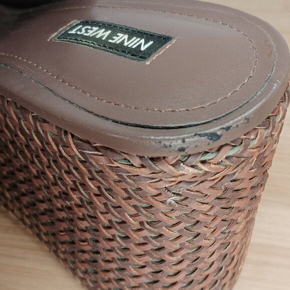 Nine West Womens Sz 8.5 M Everie Woven High Platform Wedge Sandals - Picture 10 of 10